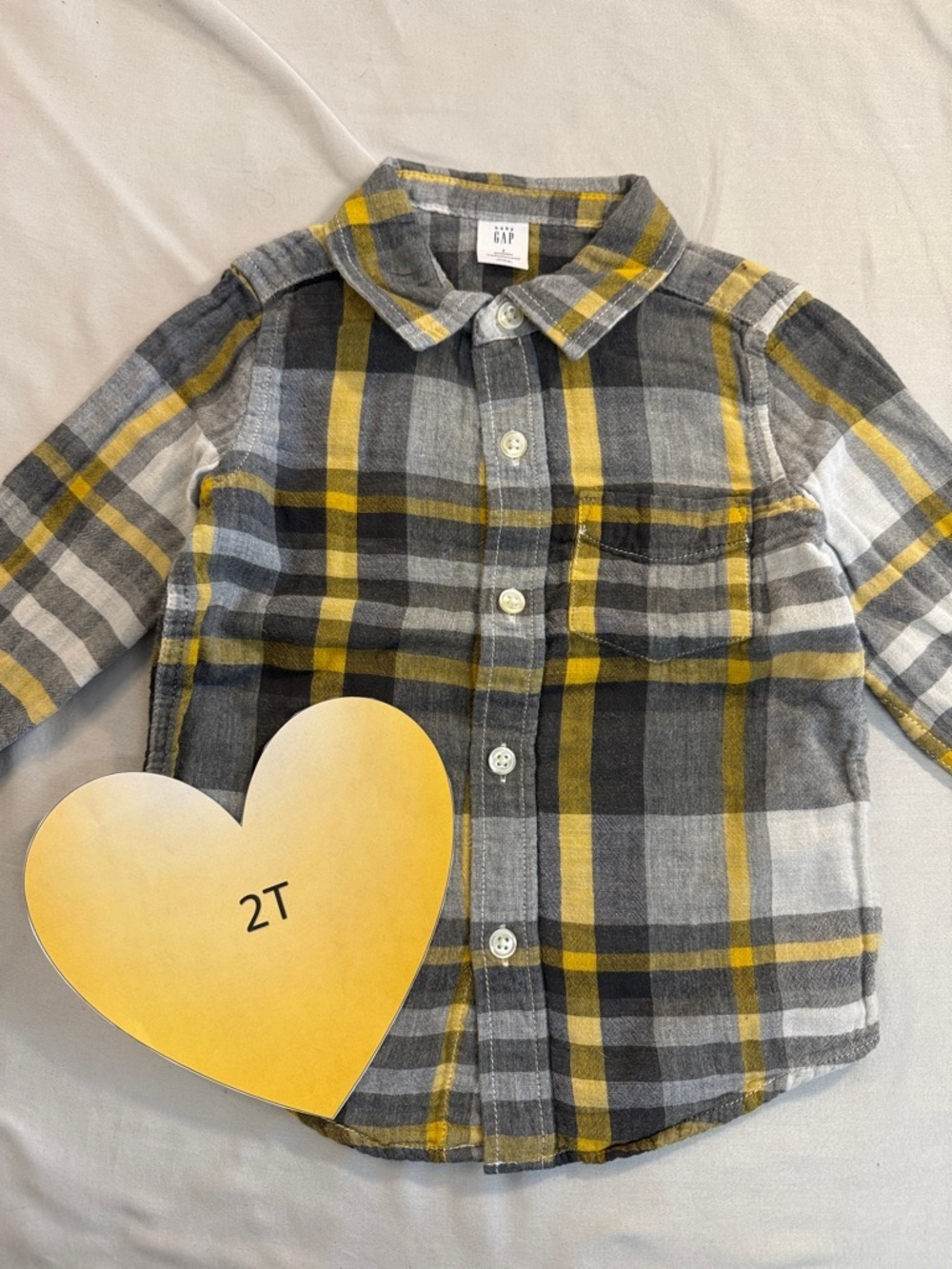 GAP - Soft Cotton long sleeve plaid button down  shirt. Size 2
